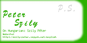 peter szily business card