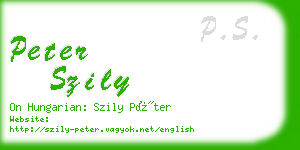 peter szily business card